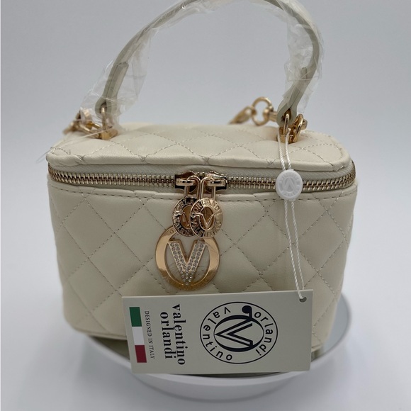 Valentino Orlandi Handbags - Valentino Orlandi Cream Mini Quilted Bag